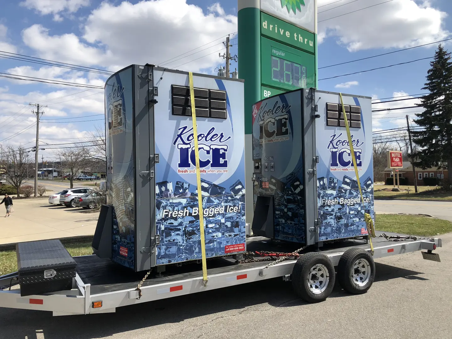 Ice vending machines on a trailer